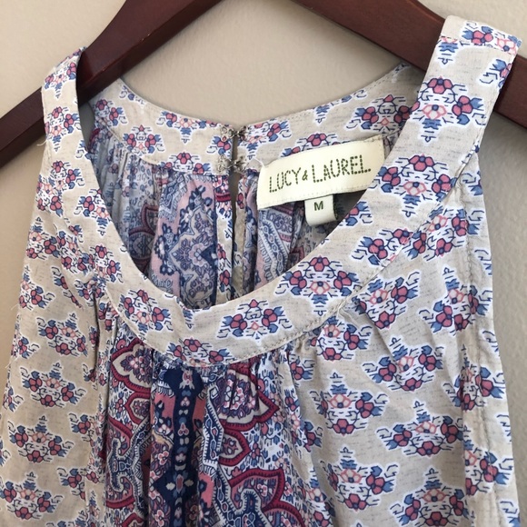 Halter Tank Top with Floral Pattern - Picture 2 of 5
